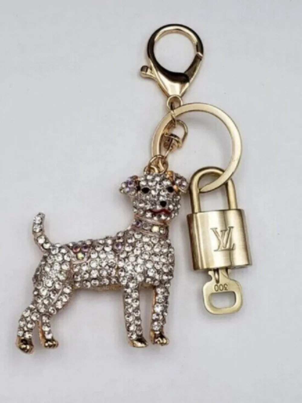 Authentic LV Gold Padlock 🔒Unbranded Dog Keychain Charm for Louis Vuitton Bags
